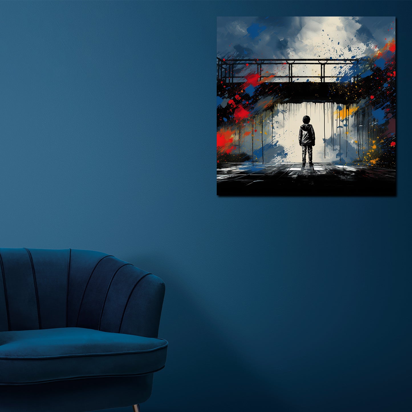 Abstrakt Street Art Bridge Wandbild Kunstwerk