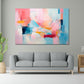 Abstrakt blau rosa Wandbild Kunstwerk