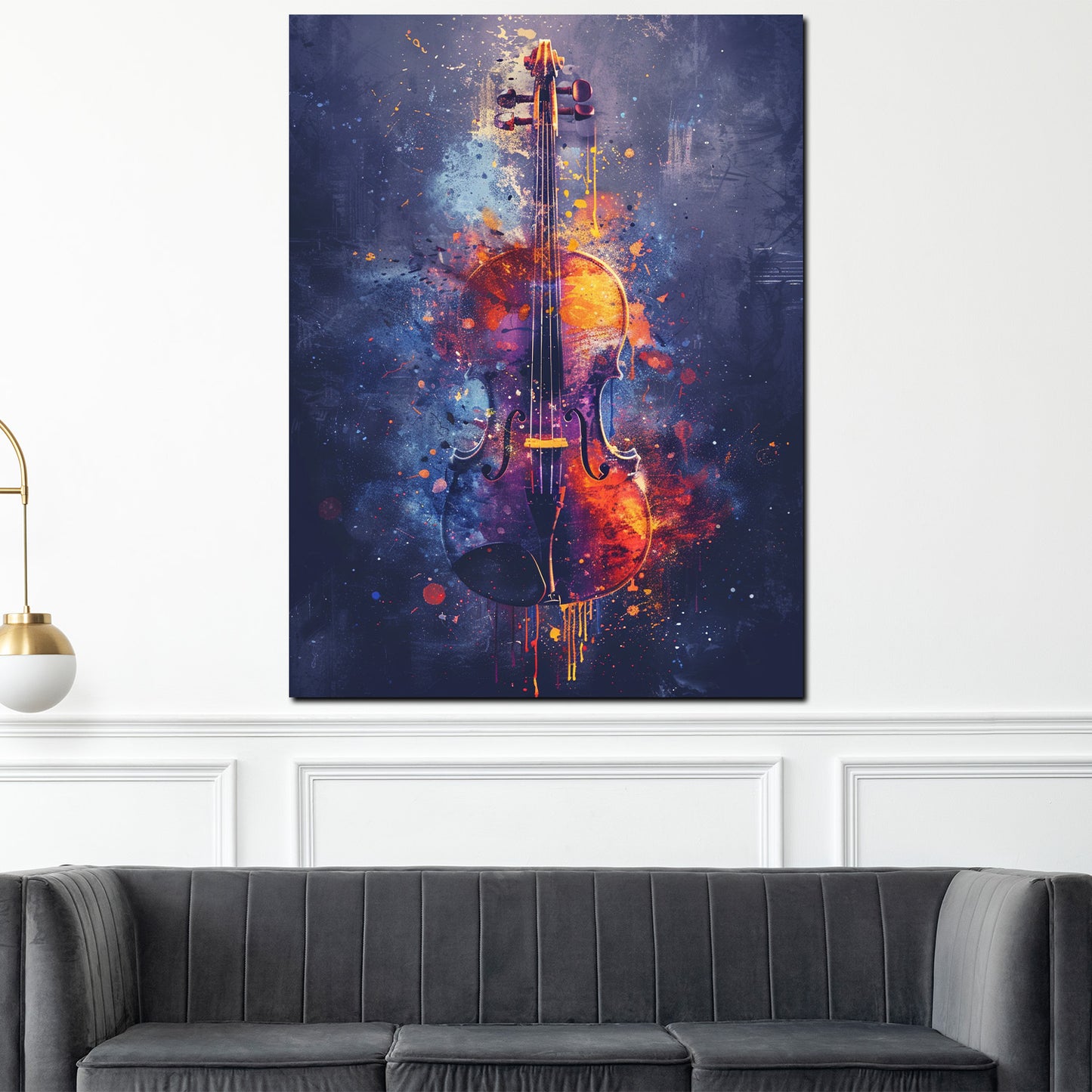 Wandbild Kunstwerk abstrakt kreative Geige Musik Pop Art