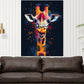 Wandbild Kunstwerk Pop Art Giraffe mit Farbspritzern