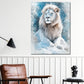Majestätischer Löwe in Blau Wandbild Kunstwerk