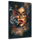 Wandbild Kunstwerk abstrakt rauchende Frau mit Brille Pop Art