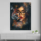 Wandbild Kunstwerk abstrakt rauchende Frau mit Brille Pop Art