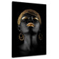 Afrikanische Frau mit goldener Eleganz und modernem Stil Wandbild Kunstwerk