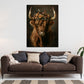 Wandbild Kunstwerk florale Hochlandkuh Natur Boho Stil dekorativ