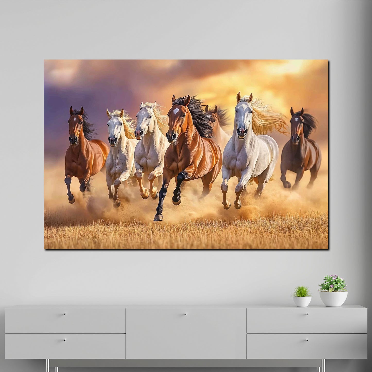 Wandbild Kunstwerk galoppierende Pferde Freiheit Kraft Natur modern