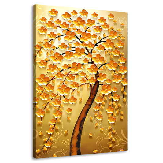 Goldener Baum, Golden Tree Abstrakt, Natur Wandbild Kunstwerk