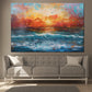 Modern abstrakt Meer im Sonnenuntergang Wandbild Kunstwerk