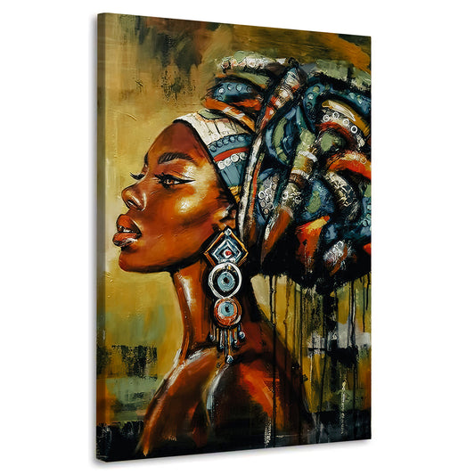 Modern afrikanische Frau wunderschön Abstract Colour Wandbild Kunstwerk