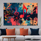 Wandbild Kunstwerk musikalische Symbole abstrakt farbenfroh