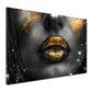 Schöne Lippen mit goldenen Akzenten Wandbild Kunstwerk