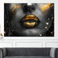 Schöne Lippen mit goldenen Akzenten Wandbild Kunstwerk