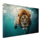 Wandbild Kunstwerk schwimmender Löwe