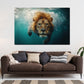 Wandbild Kunstwerk schwimmender Löwe
