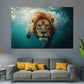 Wandbild Kunstwerk schwimmender Löwe