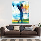 Sportlicher Golfer in Bewegung Wandbild Kunstwerk