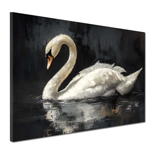 Wandbild Kunstwerk weißer Schwan Wasser Ruhe Anmut Natur modern