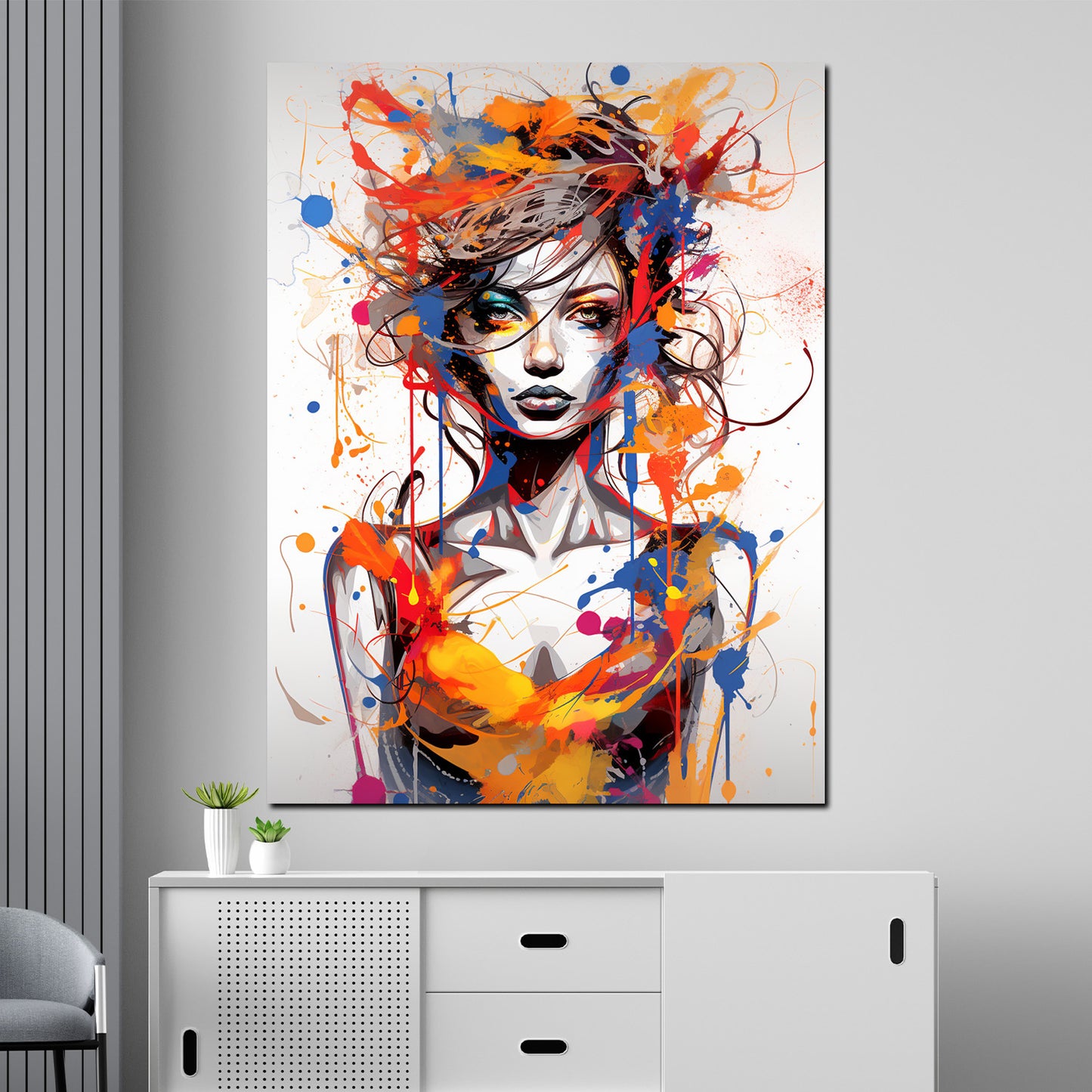 Pop Art Wunderschöne Frau Colour Style Wandbild Kunstwerk