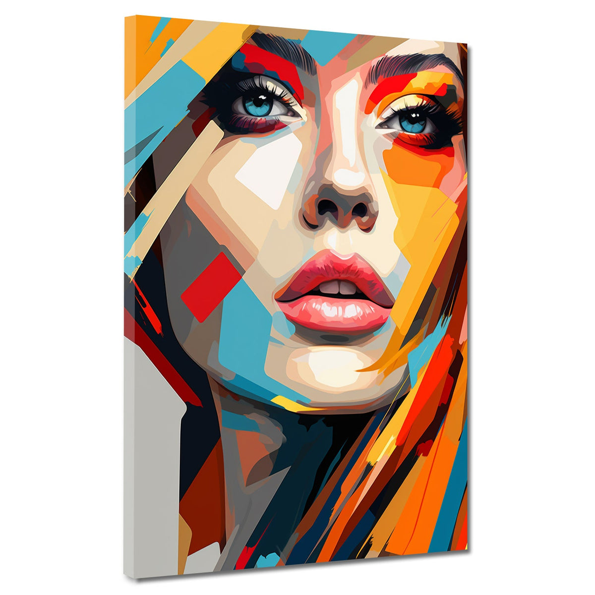 Wunderschönes Frauengesicht Abstract Colour Wandbild Kunstwerk