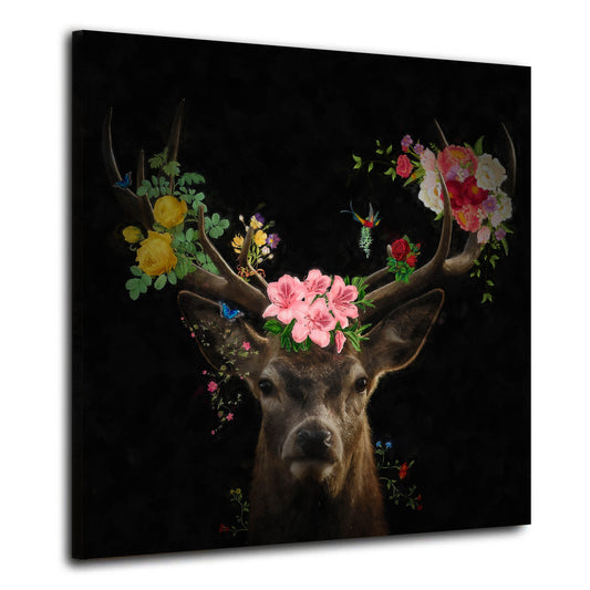 Hirsch Flower Style Abstrakt Wandbild Kunstwerk