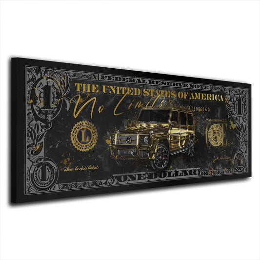 Dollar Mercedes 63G Wandbild Kunstwerk