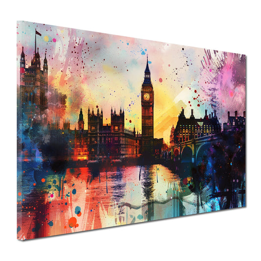 Wandbild London Big Ben Pop Art bunt