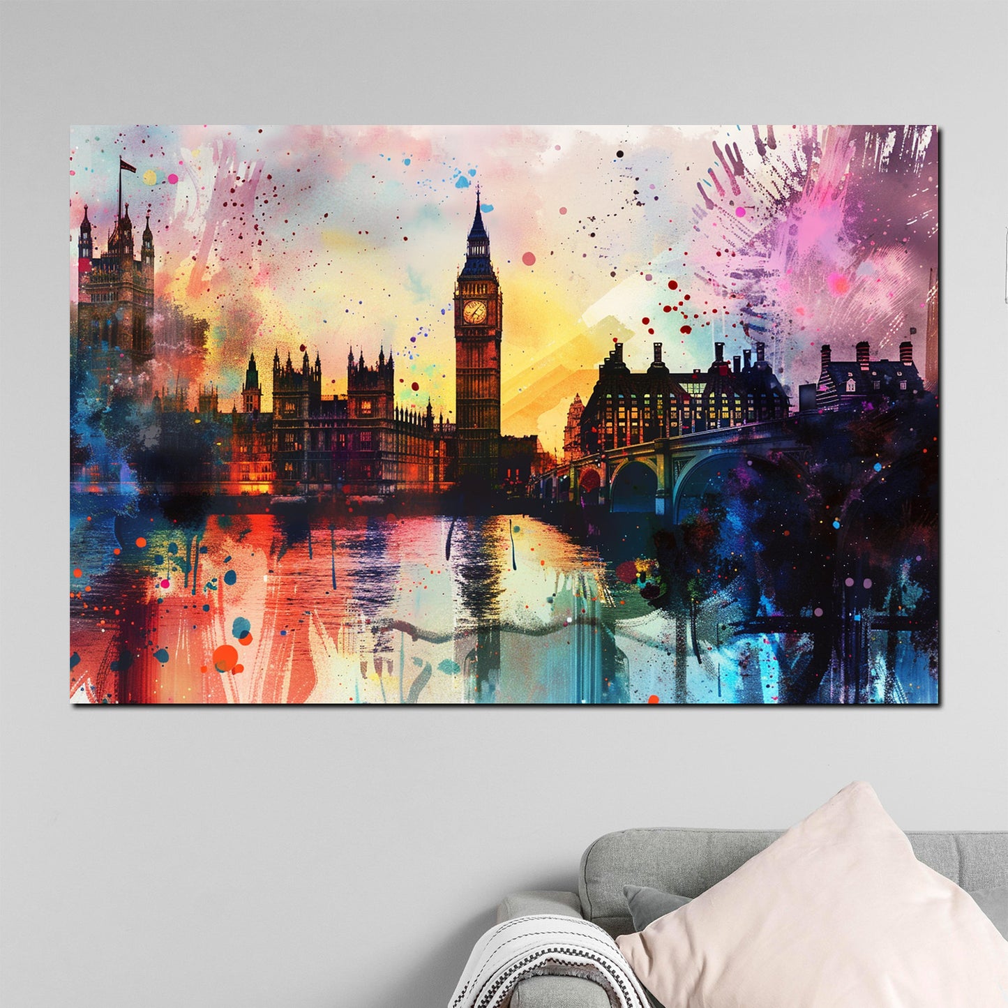 Wandbild London Big Ben Pop Art bunt