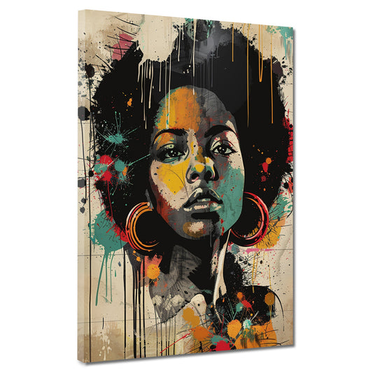 Wandbild Pop Art African Woman modern und farbenfroh