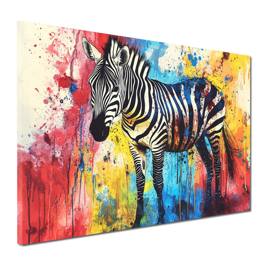 Pop Art Zebra bunt lebendig modern Wandbild Kunstwerk