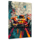 Wandbild Rennwagen Pop Art mit Farbeffekten abstrakt