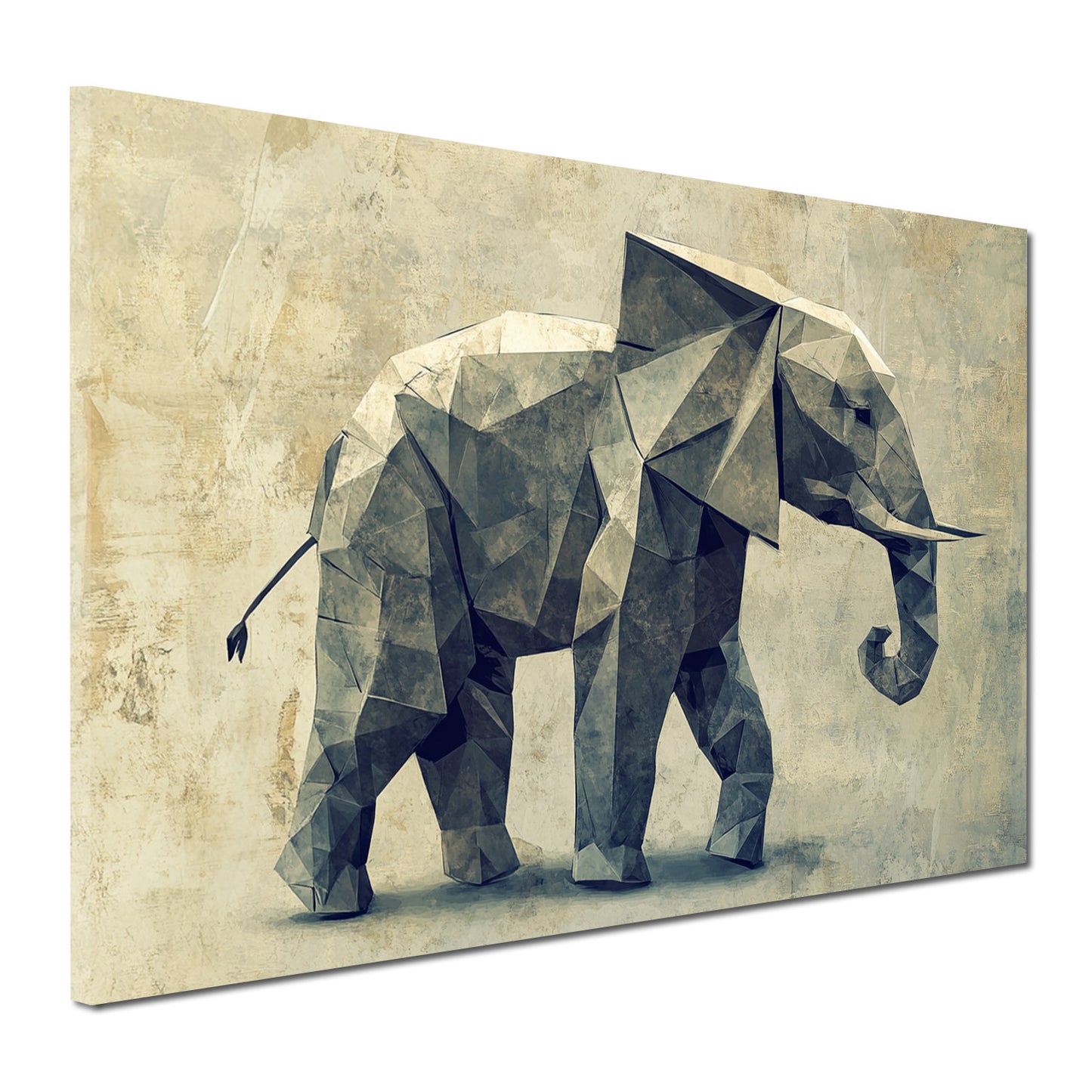 Wandbild abstrakt Elefant in geometrischer Form