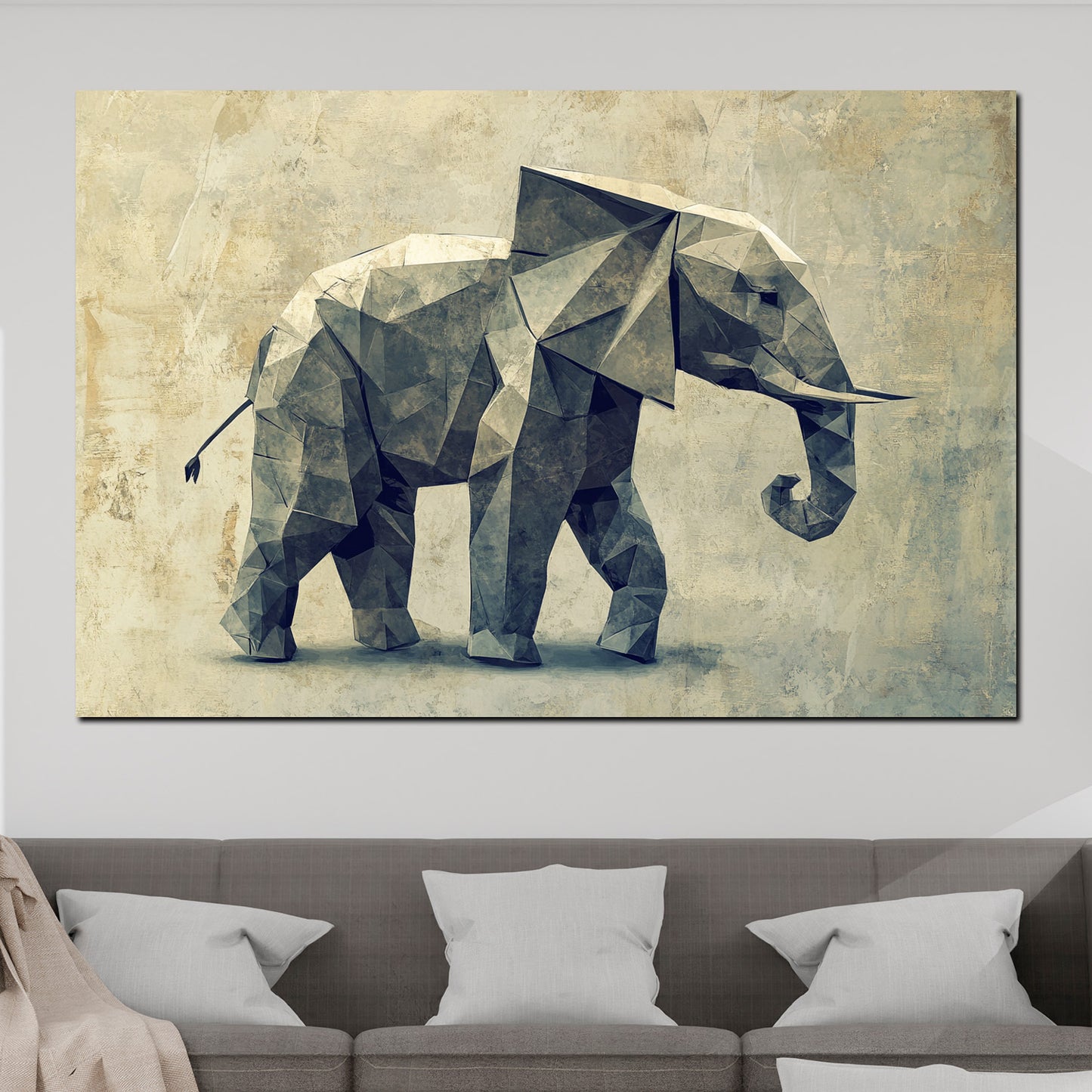 Wandbild abstrakt Elefant in geometrischer Form