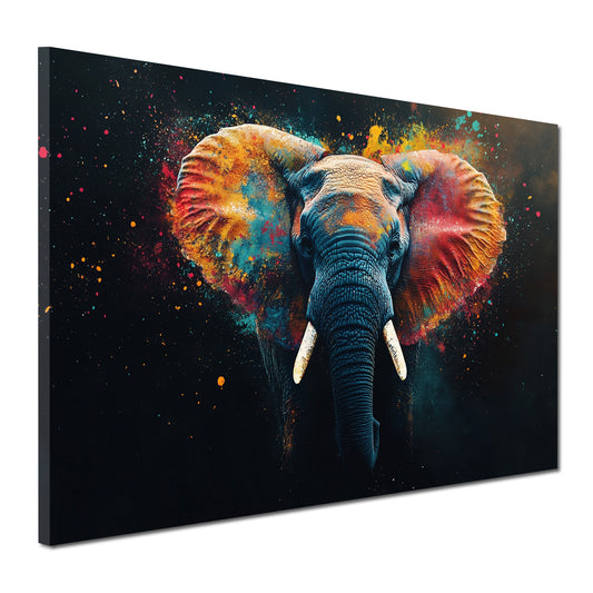 Wandbild abstrakt Elefant Pop Art Black Style