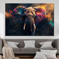 Wandbild abstrakt Elefant mit bunten Farben Pop Art