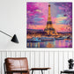 Wandbild abstrakt Paris Eiffelturm Seine Pop Art bunt