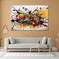 Wandbild abstraktes Kunstwerk, bunt mit Farben und Linien