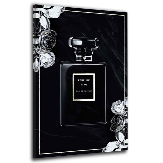 Parfüm Flasche Pop Art Black Wandbild Kunstwerk