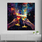 Wandbild Cheers Sektgläsern Pop Art bunt