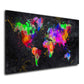 Weltkarte Pop Art Abstract Black Edition Wandbild Kunstwerk