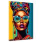 Wandbild Kunstwerk Street Art Frau mit Turban und Sonnenbrille