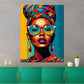Wandbild Kunstwerk Street Art Frau mit Turban und Sonnenbrille