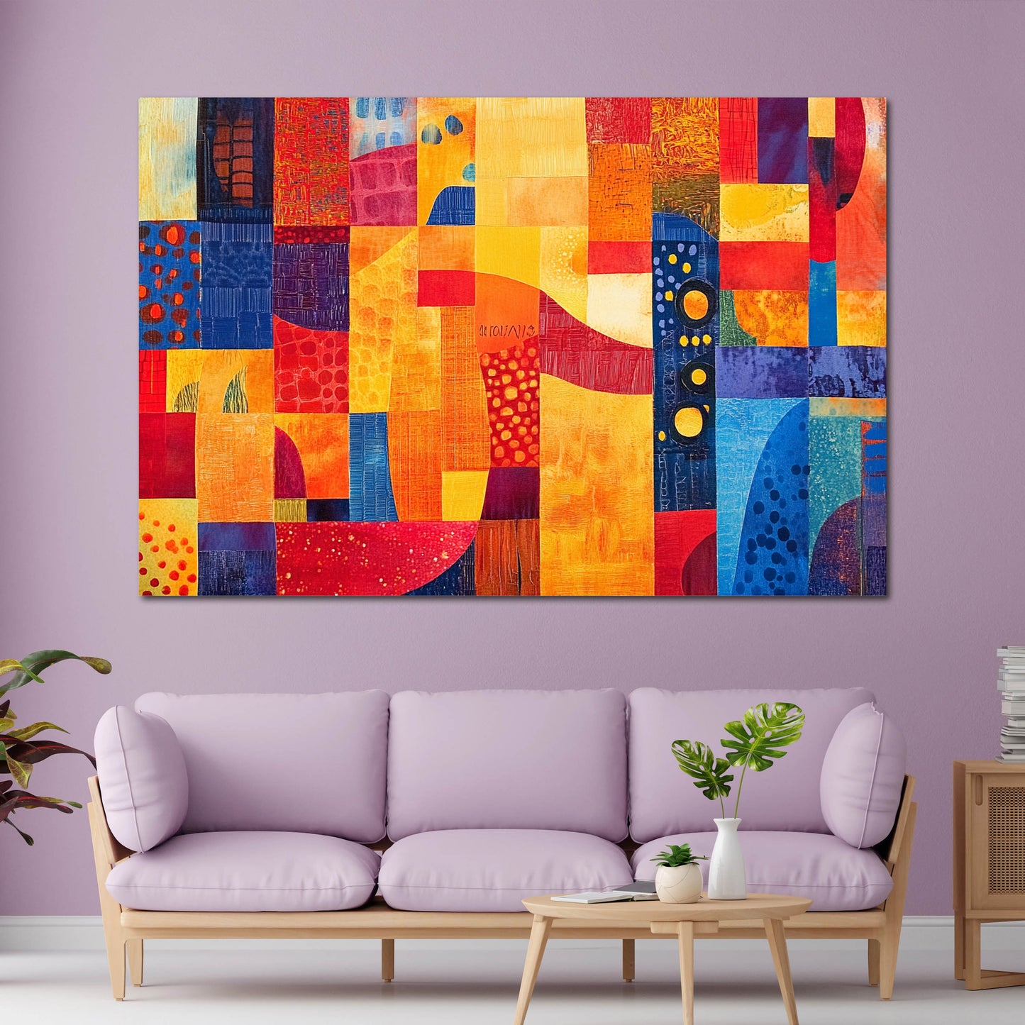 Abstrakt Geometrie warme Farben Wandbild