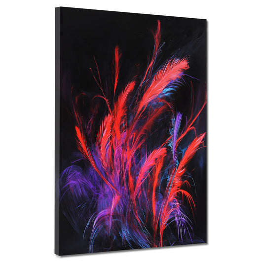 Abstrakt Neonfarben schwarzer Hintergrund Wandbild