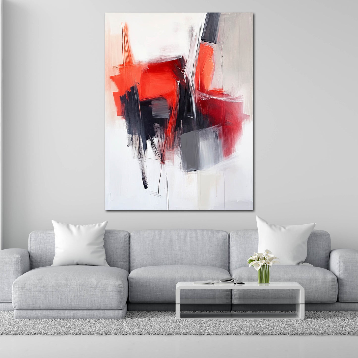 Abstrakt Rot Schwarz Kontraste Wandbild