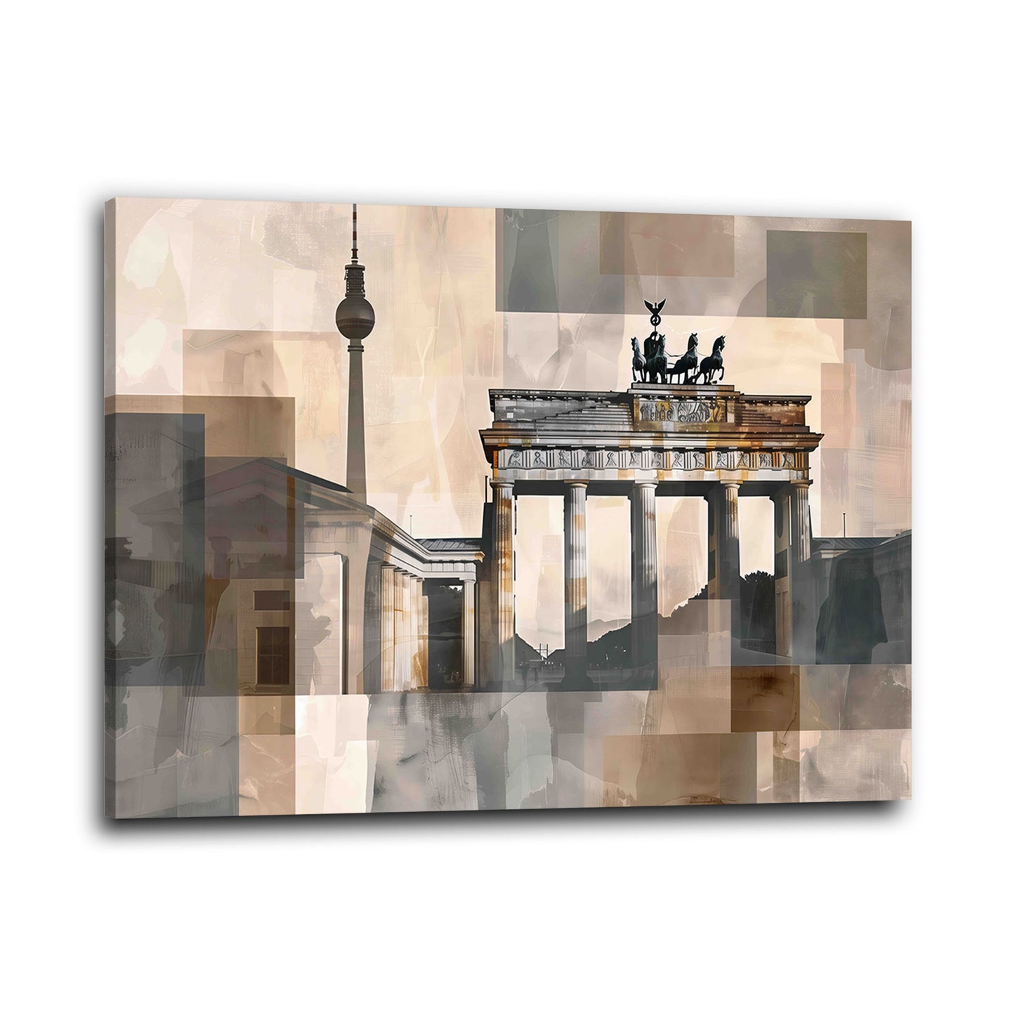 Abstrakt Stadtbild Berlin Wahrzeichen geometrische Struktur Wandbild