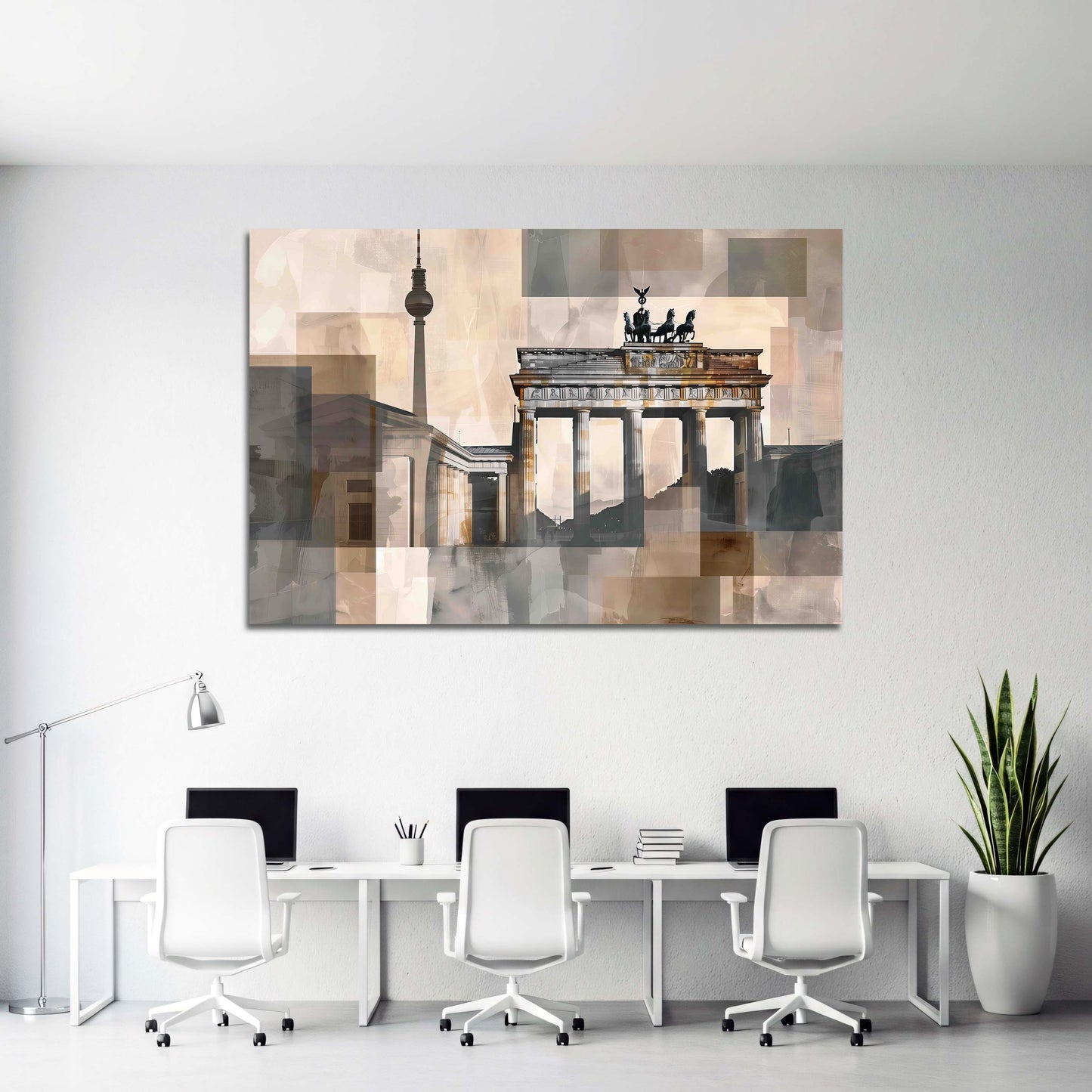 Abstrakt Stadtbild Berlin Wahrzeichen geometrische Struktur Wandbild