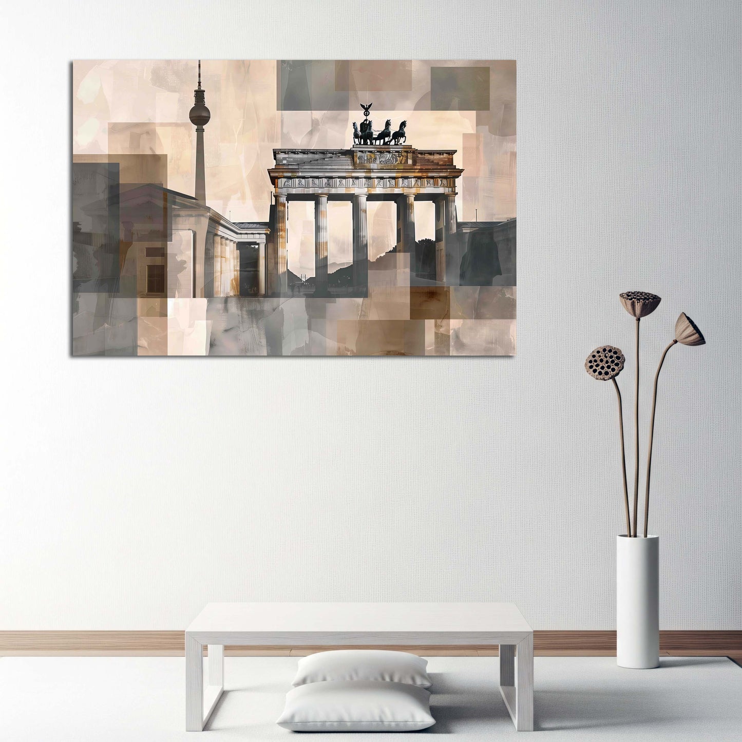 Abstrakt Stadtbild Berlin Wahrzeichen geometrische Struktur Wandbild