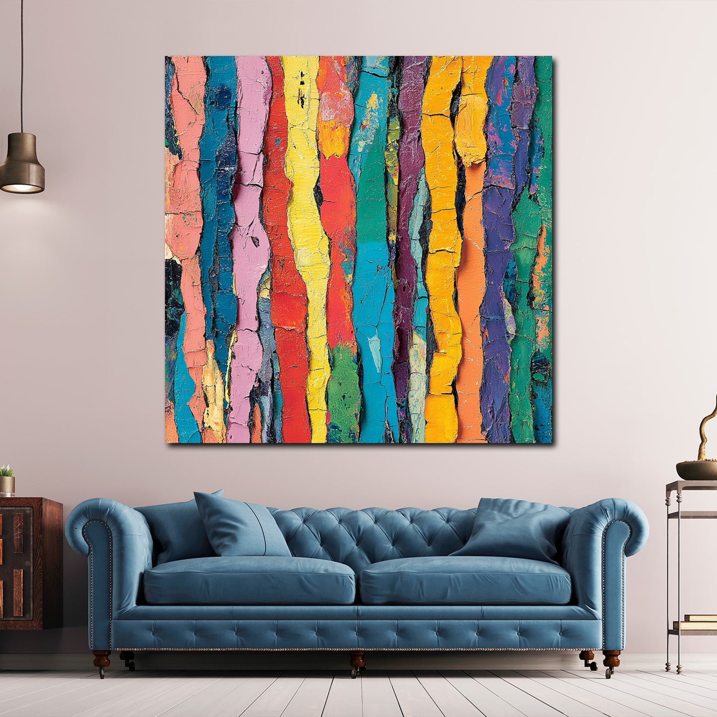 Abstrakt Streifen Strukturen bunte Farbschichten Wandbild