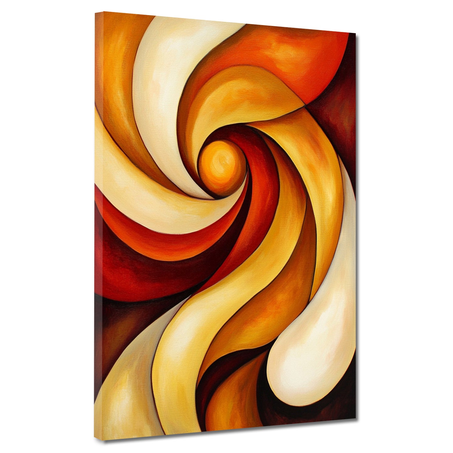 Abstrakt Wirbelform in warmen Farben Dynamik Wandbild