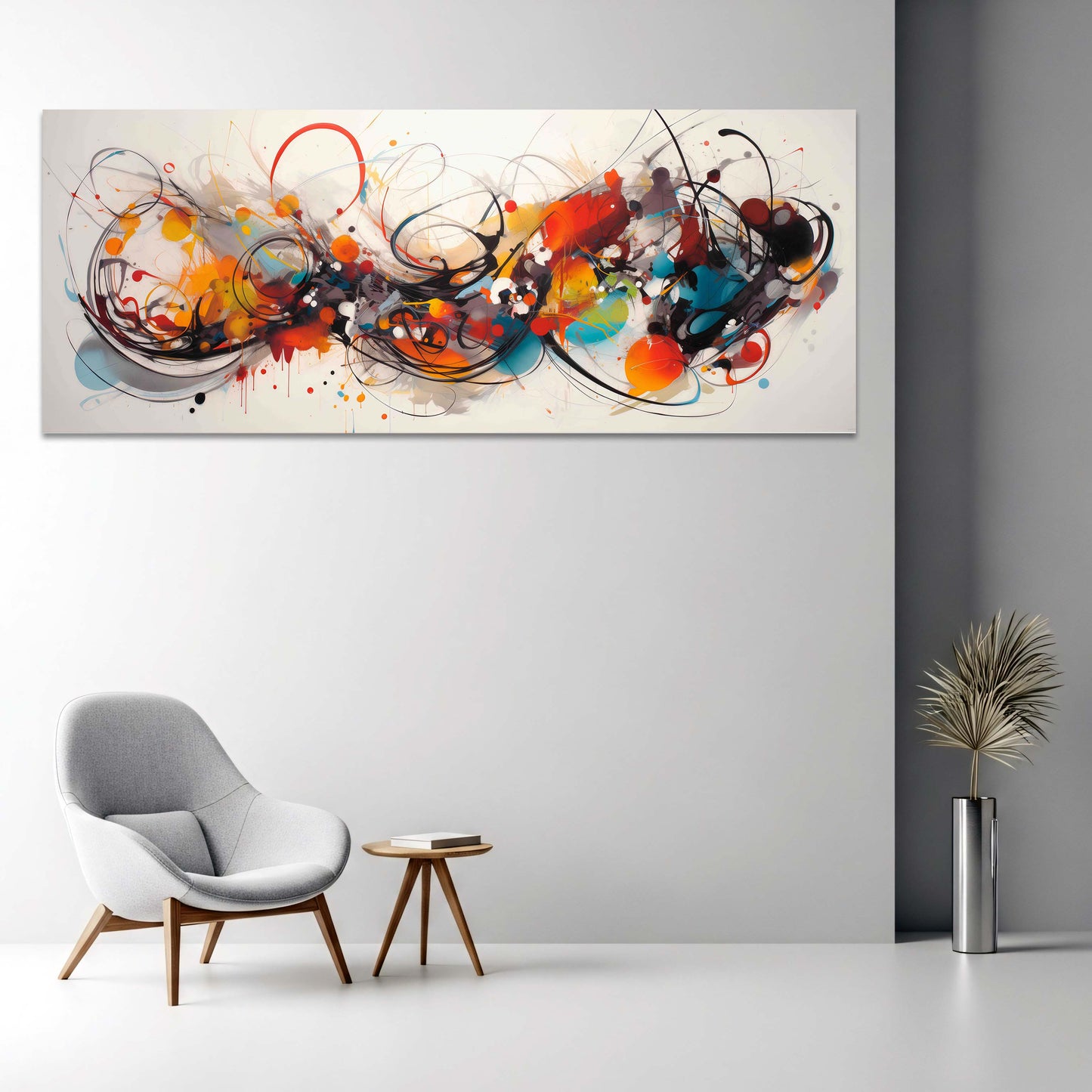 Abstrakte Farbexplosion Linien in Bewegung Design Wandbild
